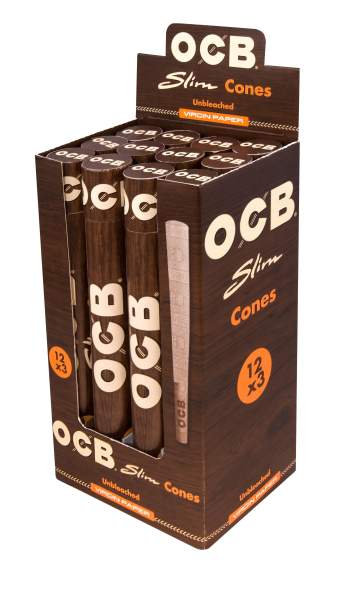 OCB Unbleached Slim Virgin Paper Cones