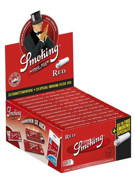 Smoking King Size Red + Tips