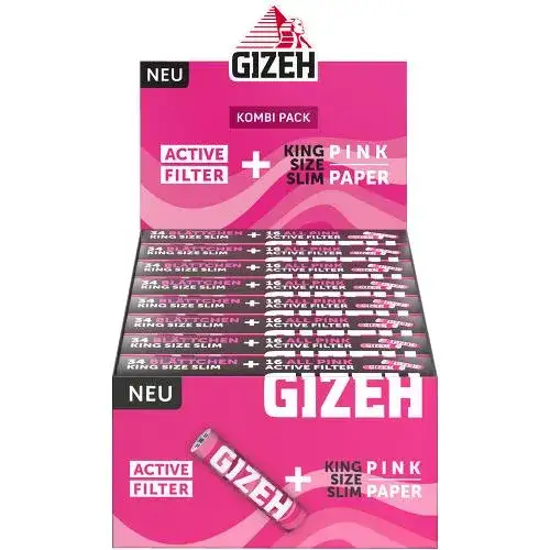 Gizeh pink King Size Slim + Active Filter