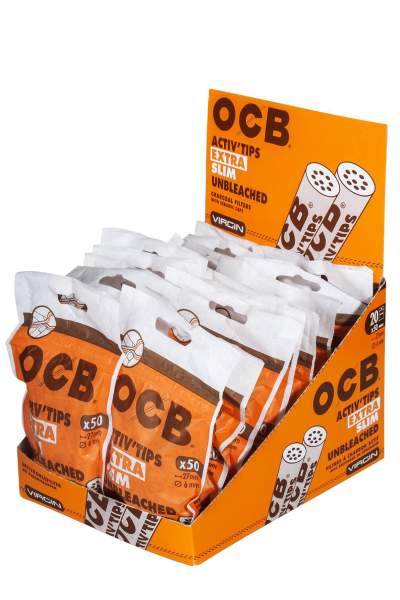 OCB Activ Tips Extra Slim Unbleached 6mm