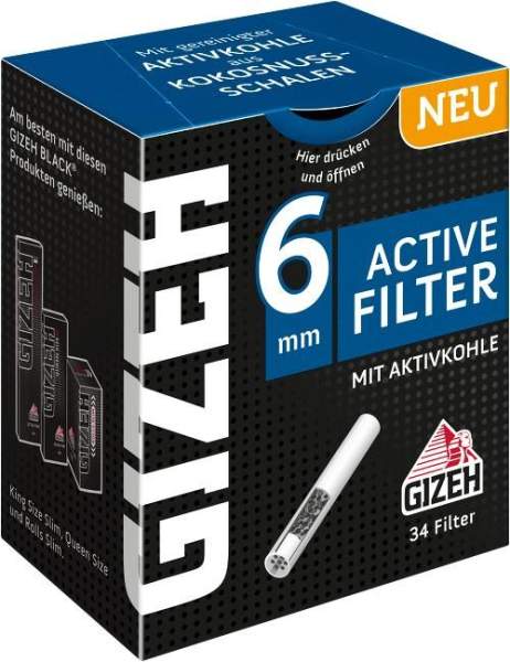 Gizeh Black Active Kohlefilter 6 mm