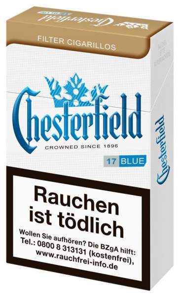Chesterfield Blue King Size Filter Ciga.