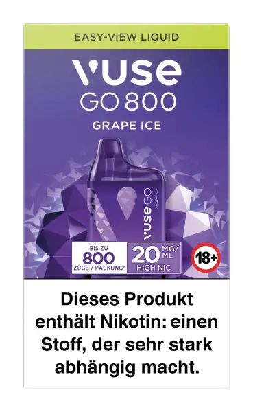 Vuse GO 800 E-Shisha Grape Ice 20mg