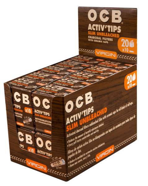 OCB Activ Tips Slim Unbleached 7mm