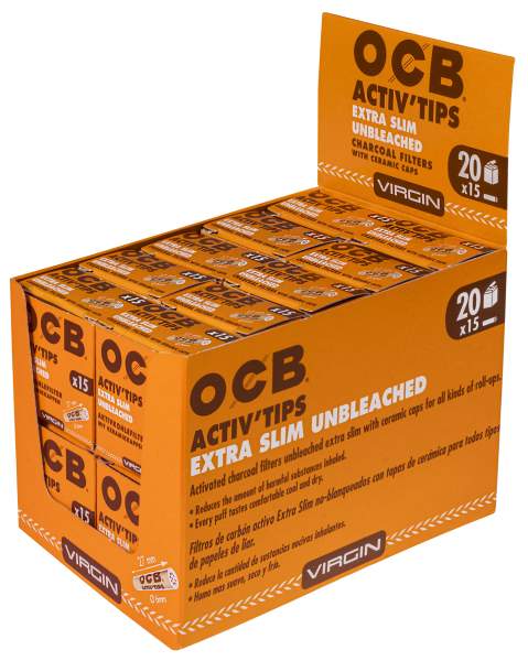OCB Activ Tips Extra Slim Unbleach.6mm