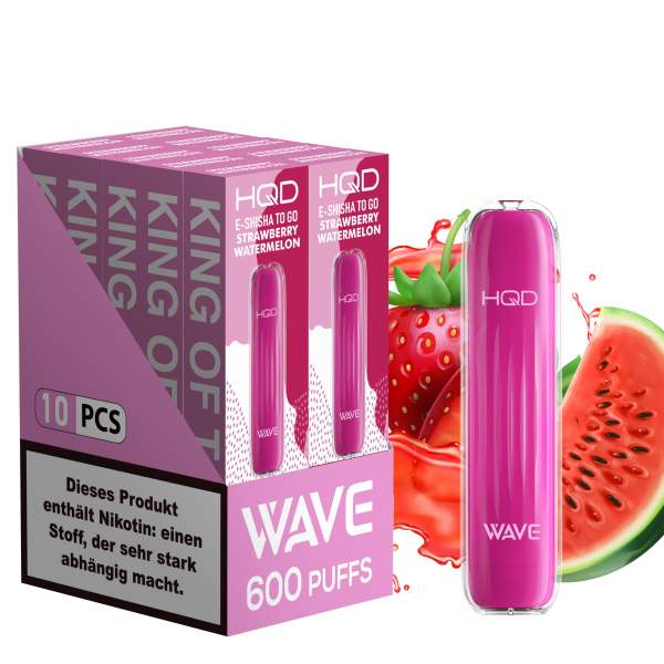 HQD Wave 600 E-Shisha Strawberry Watermelon 18mg